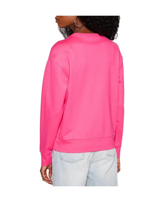 Emporio Armani Pink Round-Collar Long-Sleeve Hoodie