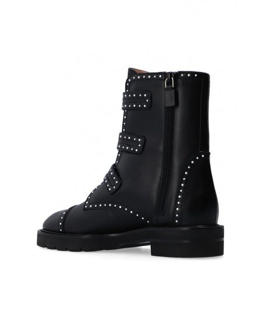 Stuart Weitzman Black Rivet Detail Short Boots