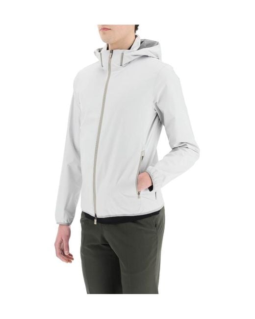 Herno Blue Zipped Hooded Jacket for men