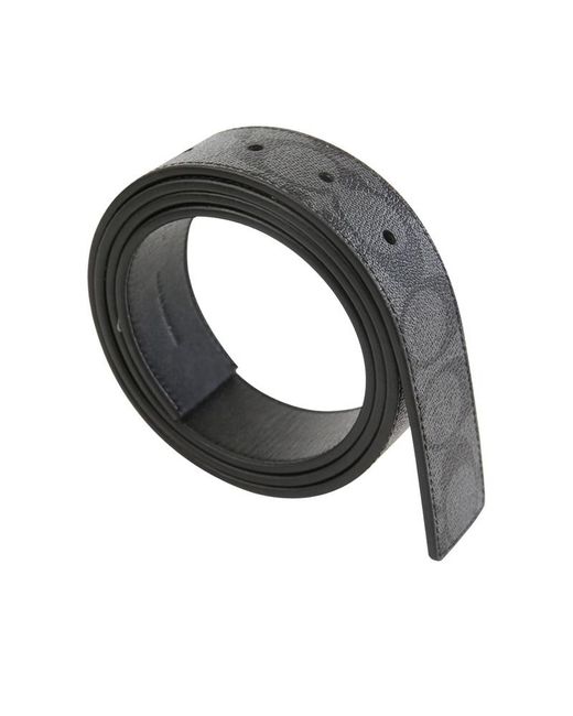 COACH Black Logo Embossed Belt for men