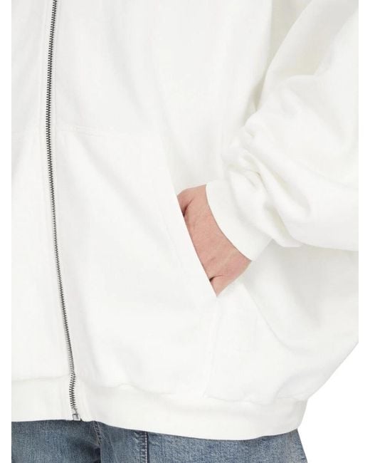 Rick Owens White Mountain Hun Asymmetric-Zip Hoodie for men