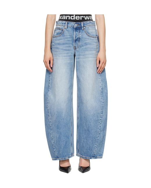 Alexander Wang Blue Logo Band Balloon Jeans