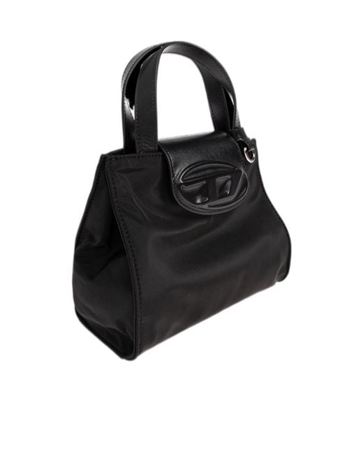 DIESEL Black Logo Plaque Top Handle Bag for men