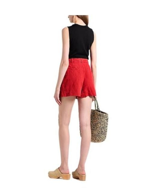 Brunello Cucinelli Red Solid Casual Shorts