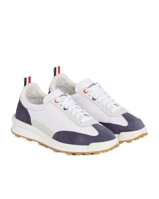 Thom Browne Blue Tech Runner Lace-Up Sneakers for men