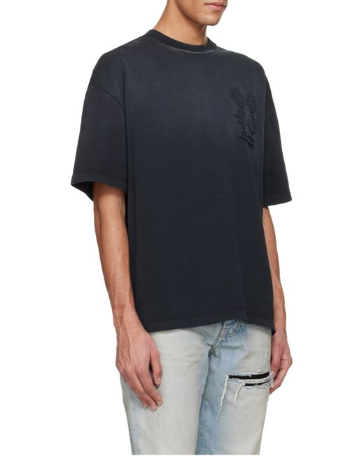Amiri Black Ma Quad Short Sleeved Crewneck T-Shirt for men