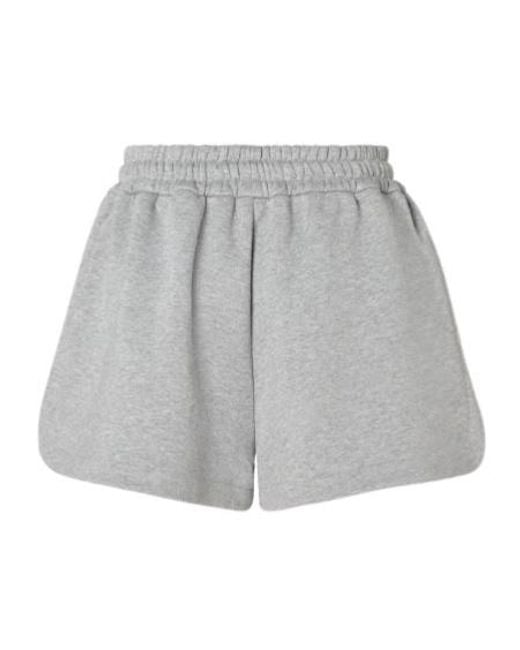 Fendi Gray Logo-Patch Track Shorts