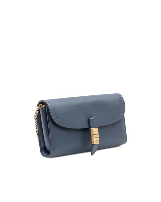 Pinko Blue Saddle Chain Shoulder Bag