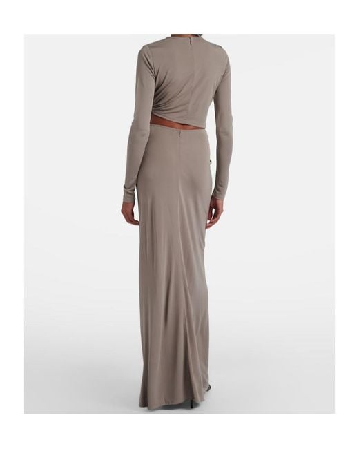 Christopher Esber Brown Bezel Quartz Gathered Jersey Maxi Skirt