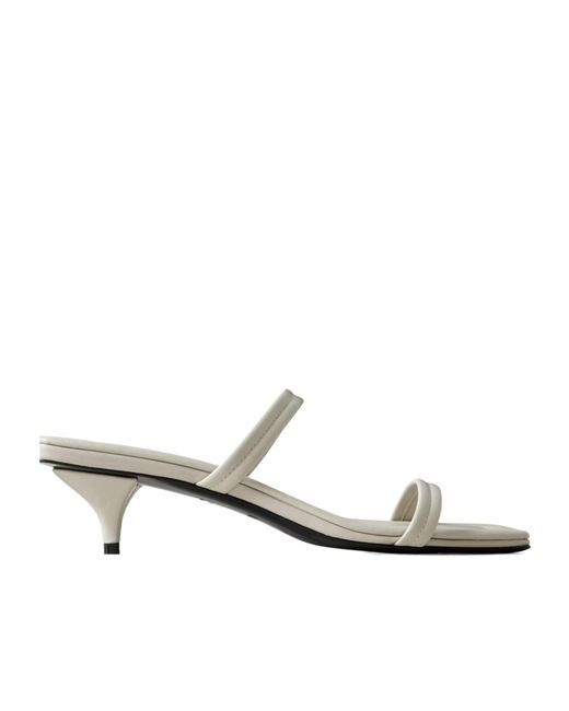 St. Agni White Leather High-Heeled Sandals