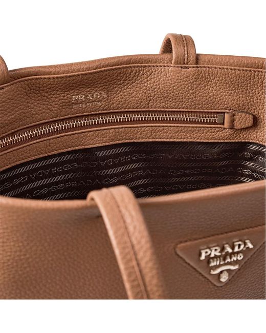 Prada Brown Daino Sft Tote Ld05