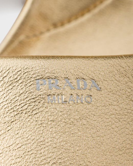 Prada Metallic Mordoré Nappa Leather Platform Sandals