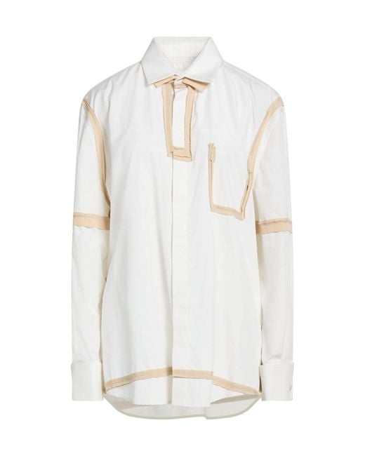 Maison Margiela White Solid Color Long Sleeve Shirt