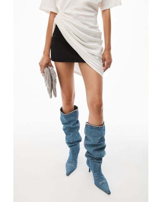 Alexander Wang White Draped-Waist Asymmetric T-Shirt