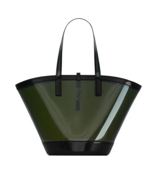 Saint Laurent Green Panier Medium Tote Bag