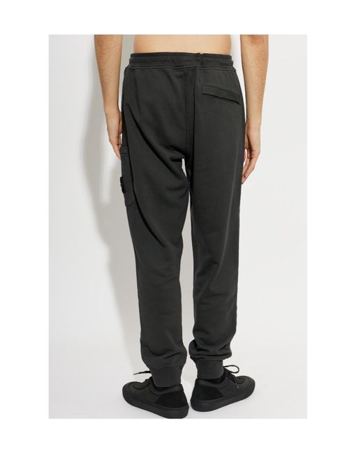 Stone Island Gray Elastic-Waist Athletic Pants for men