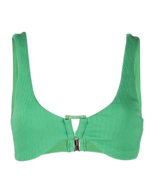 Jonathan Simkhai Green Astrid Textured Bikini Top