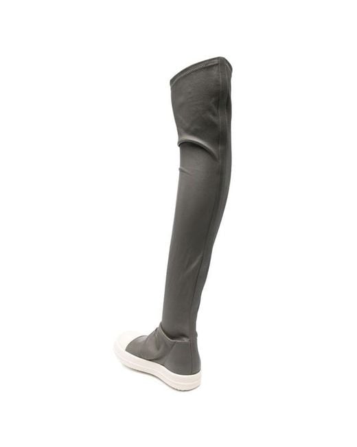 Rick Owens White Knee-High Boots