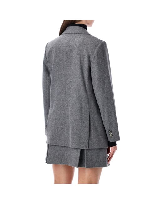 A.P.C. Gray Double-Breasted Blazer
