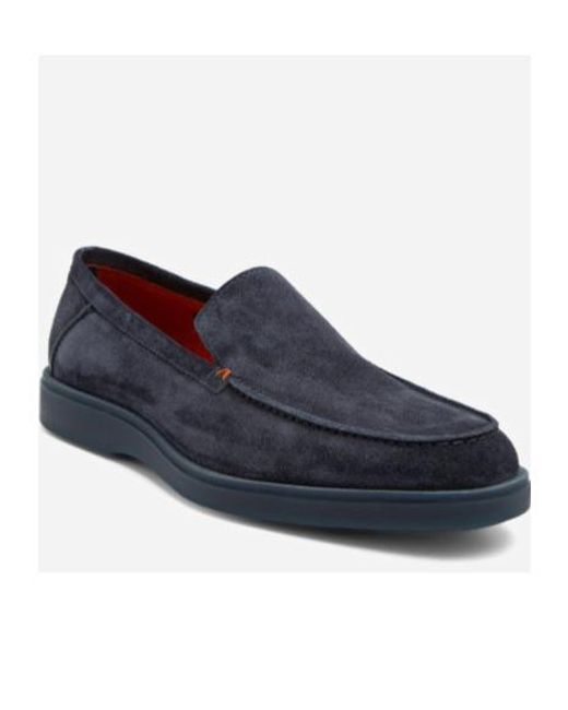 Santoni Blue Derision Classic Loafers for men