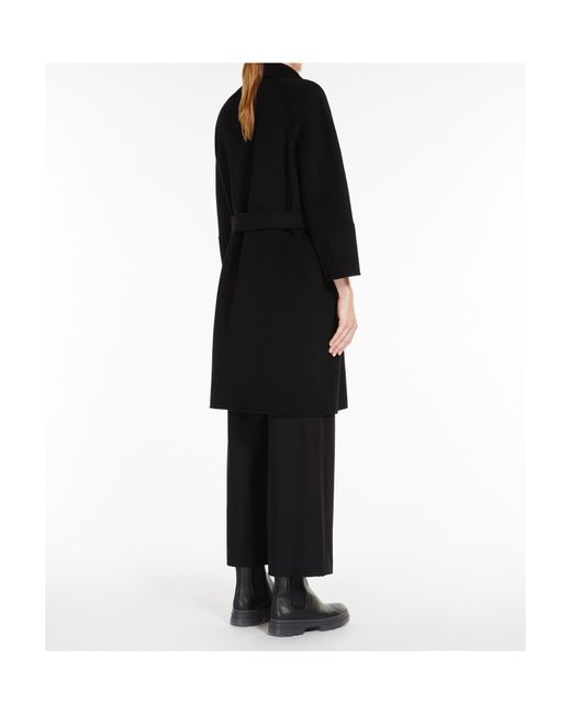 Max Mara Black 'S Arona Belted Long-Sleeved Coat
