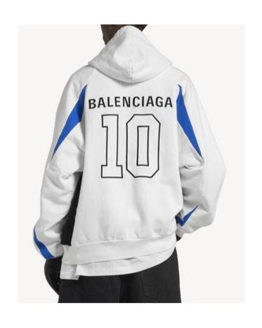 Balenciaga Blue Nba Collaboration Oversized Zip-Up Hoodie for men