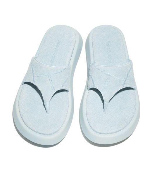 Acne Blue Thong-Strap Slip-On Sandals