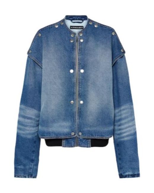 Y. Project Blue Snap Off Denim Bomber Jacket