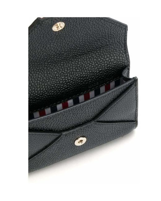 Thom Browne Blue Stripe Detailed Envelope Card Case