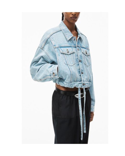 Alexander Wang Blue Cinch Hem Trucker Jacket