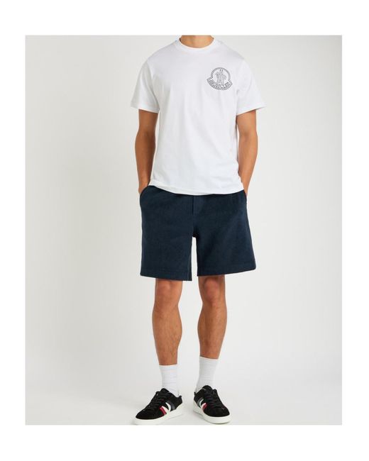Moncler White New Badge Logo-Print Cotton T-Shirt for men