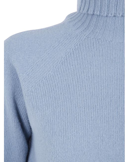 Drumohr Blue Long-Sleeve High-Neck Top