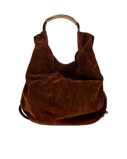 Moschino Brown Suede Handbag