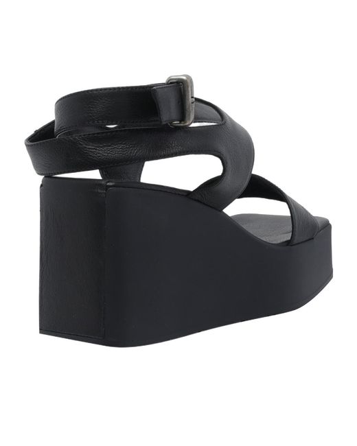 Vic Matié Black Travel Platform Heeled Sandals