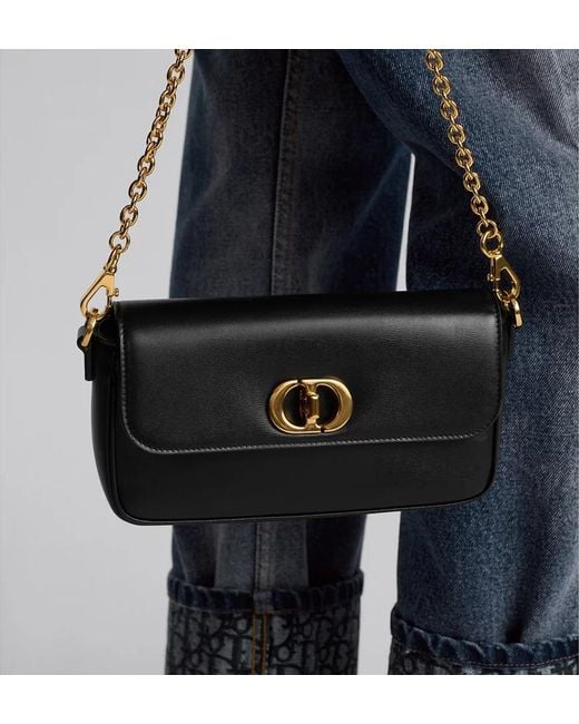 Dior Black 30 Montaigne Avenue East-West Double Carry Mini Bag