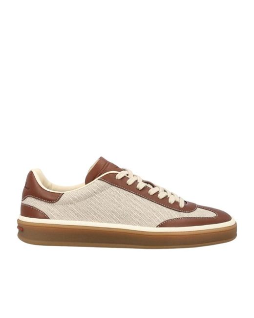 Loro Piana Brown Panelled Low-Top Sneakers