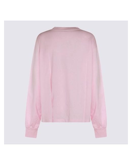 Ganni Pink Graphic Print Sweatshirt