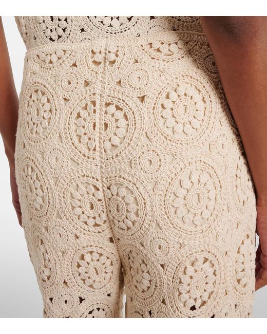 FRAME Natural Crocheted Trousers