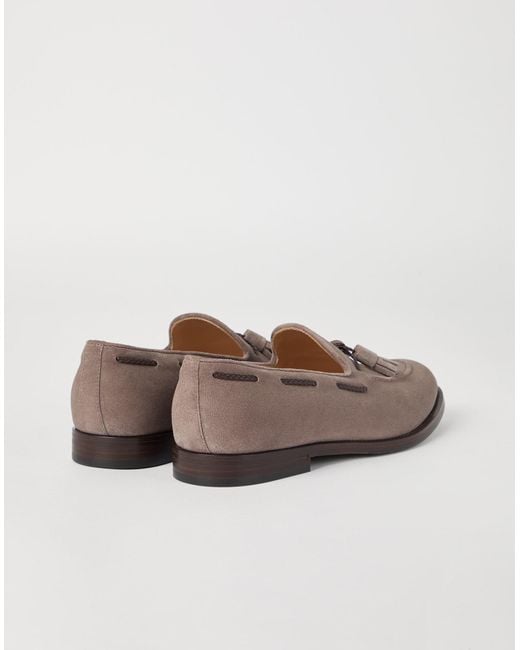 Brunello Cucinelli Brown Tassel Loafers for men