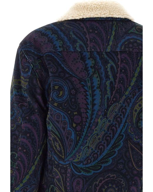 Etro Blue Paisley Printed Jacket