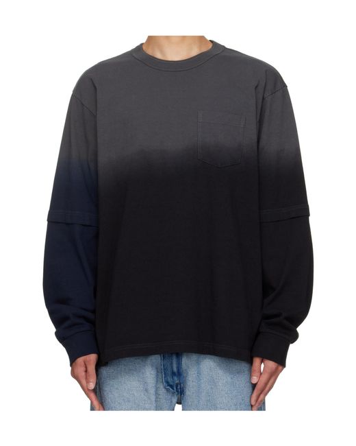 Sacai Blue Patch-Pocket T-Shirt for men