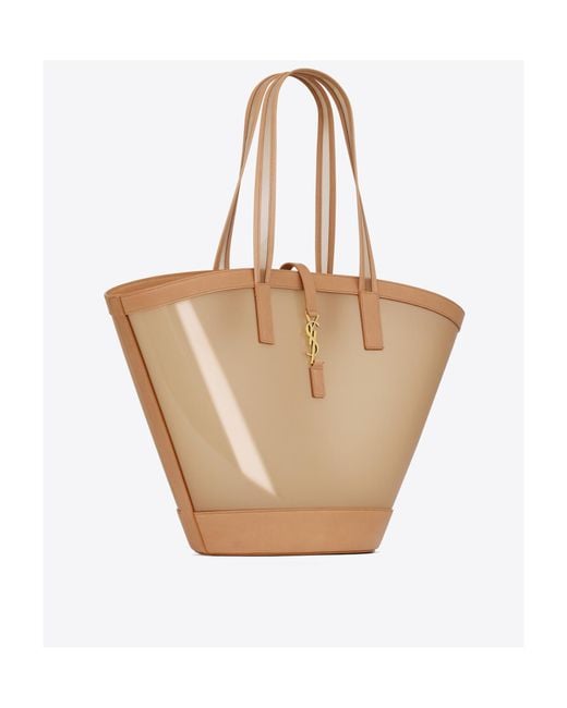 Saint Laurent Natural Panier Medium Shopping Bag