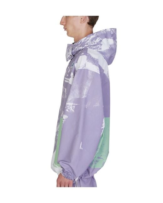 OAMC Purple Tie Dyed Logo Patch Zipped Hooded Jacket for men