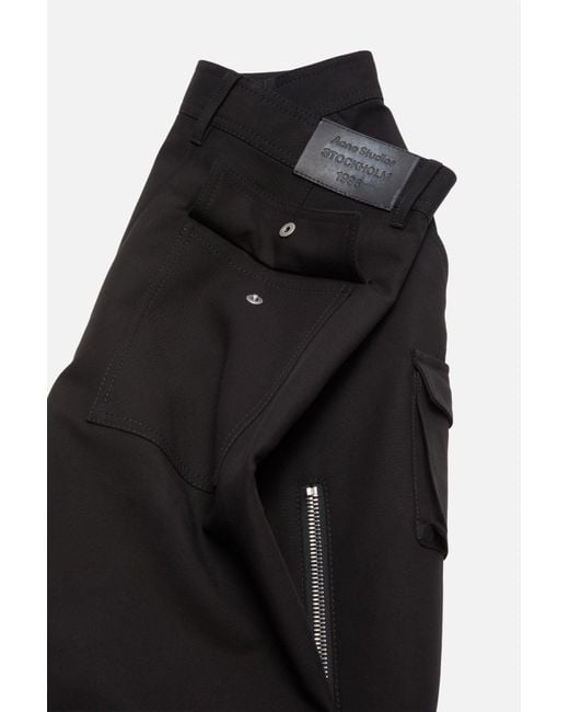 Acne Black Diagonal-Stripe Polo Shirt