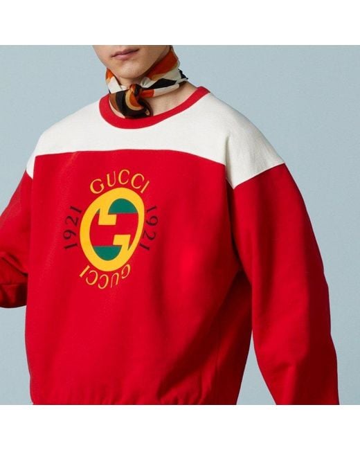 Gucci Red Interlocking G Jersey Sweatshirt for men