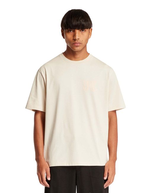 Palm Angels White Monogram Crewneck T-Shirt for men