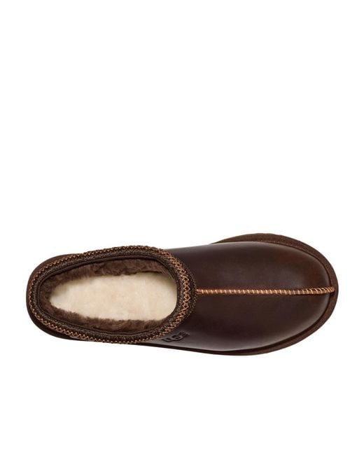 Ugg Brown Tasman Lthr Regen Slippers for men