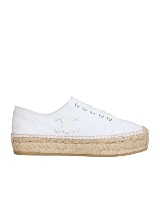 Céline White Les Espadrilles Lace-Up