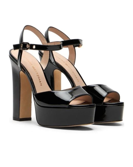 Stuart Weitzman Black Reade Platform Sandal