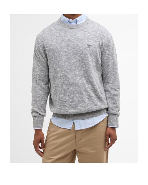 Barbour Gray Flaxby Crew Neck for men
